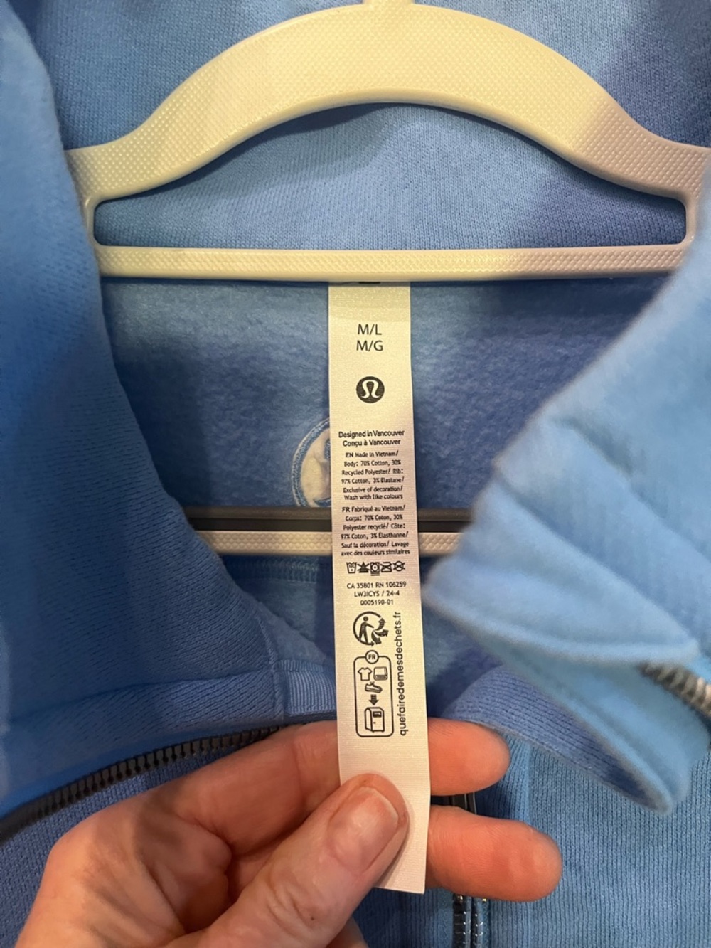 lululemon athletica Sky Blue Half-Zip Hoodie